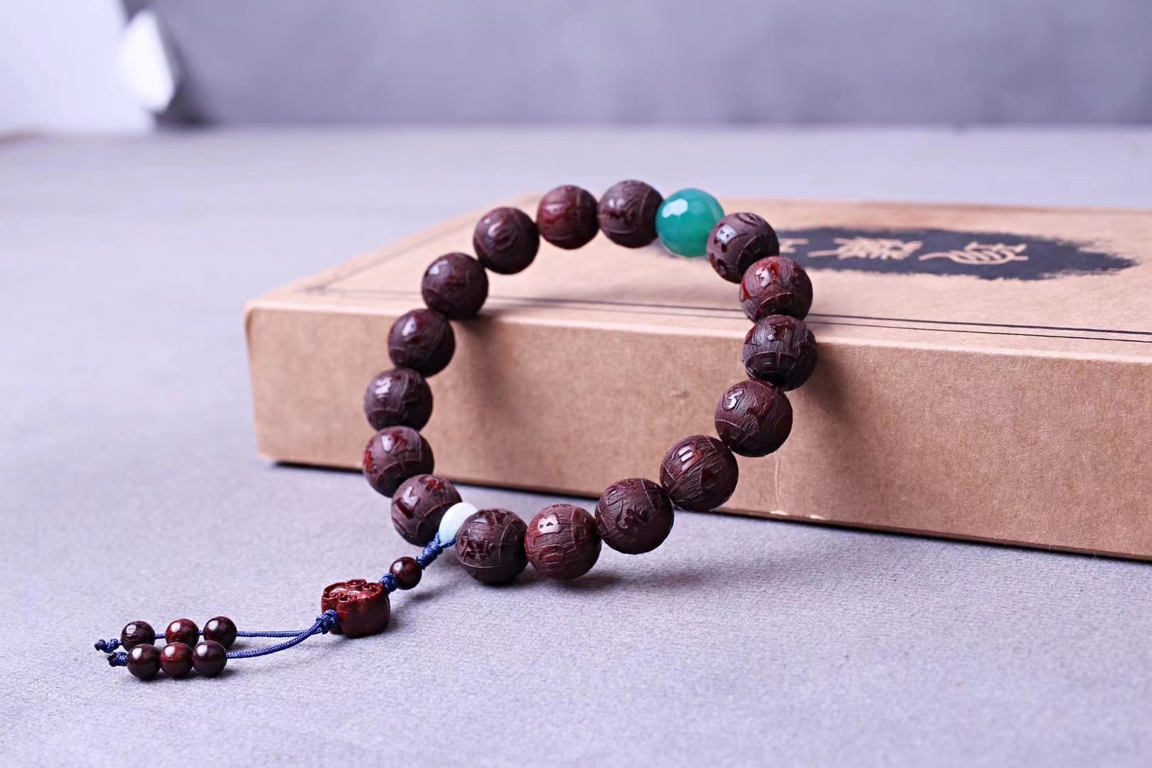 【六字箴言】1.2小叶紫檀佛珠文玩手串念珠手链情侣送礼收藏佳品