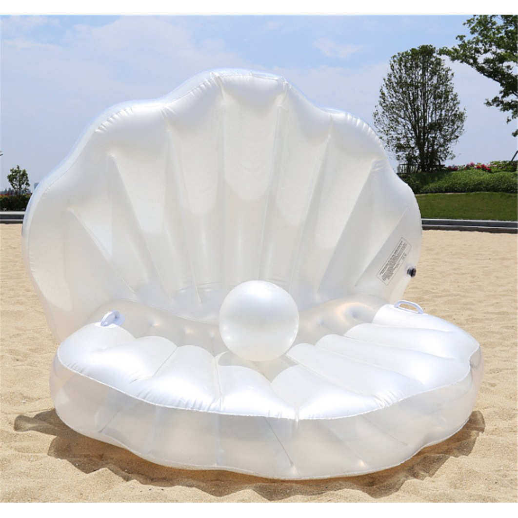 PVC充气白色珍珠贝壳浮排扇贝水上睡觉浮床躺椅沙发现货,运动/瑜伽/健身/球迷用品,充气床,淘宝优惠券,粉丝福利购,淘宝优惠卷