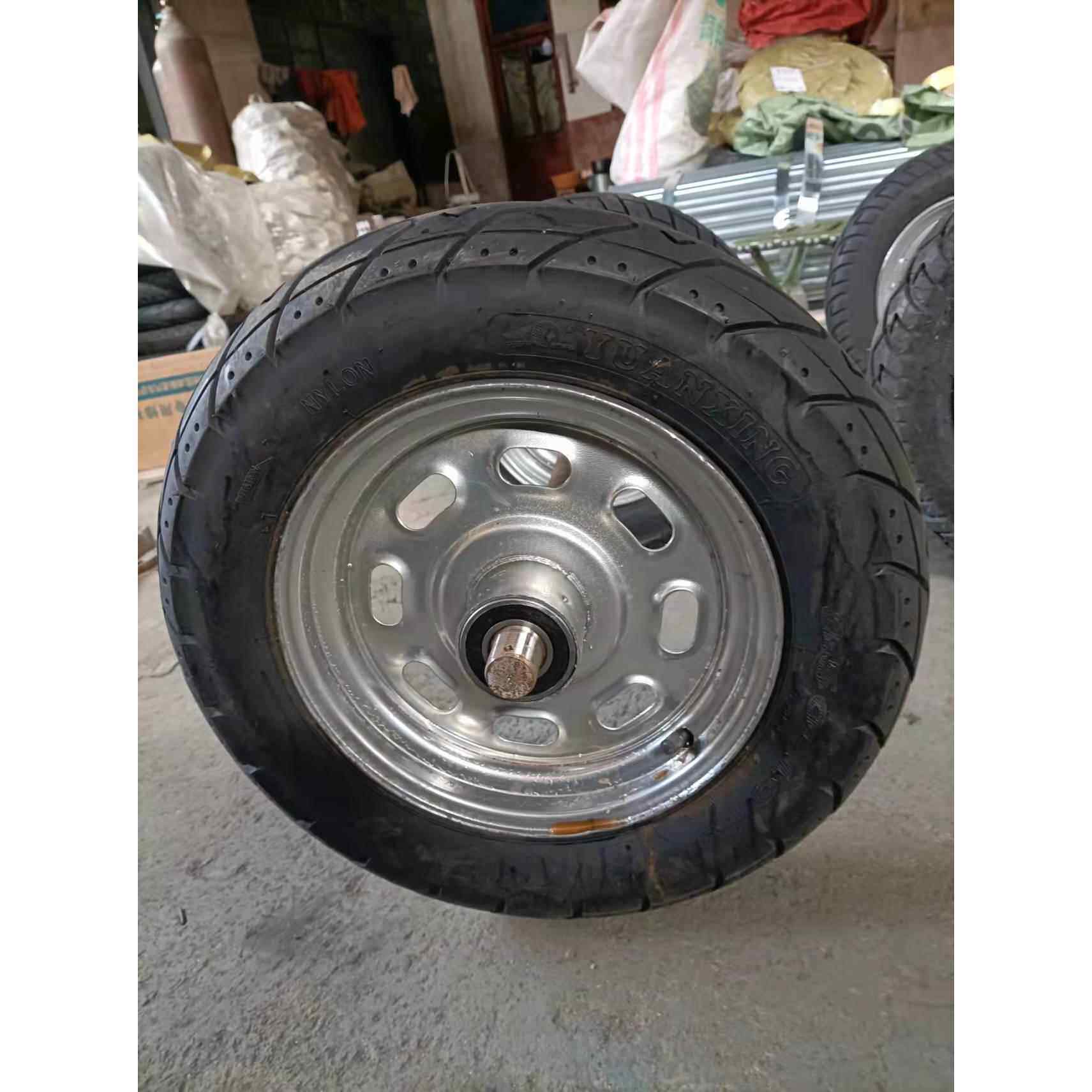 带轴套的婴儿车车轮轮胎旧摩托车轮胎改装工地手推车车轮重型充气