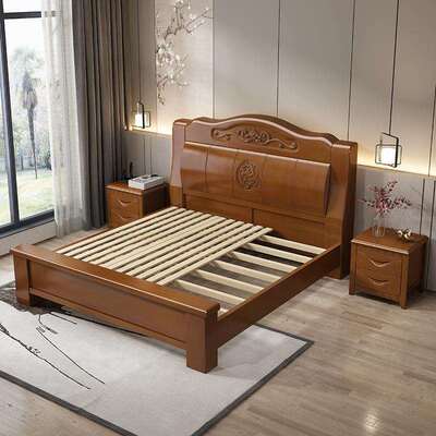 新中直式紫金檀木全实木床现代简约加1.8LH-928米双人床厚工厂储