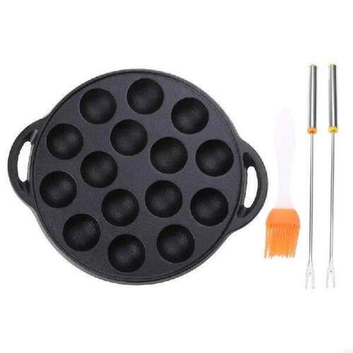 L9NB 15 Holes Takoyaki Pan Cast Iron Material Takoyaki