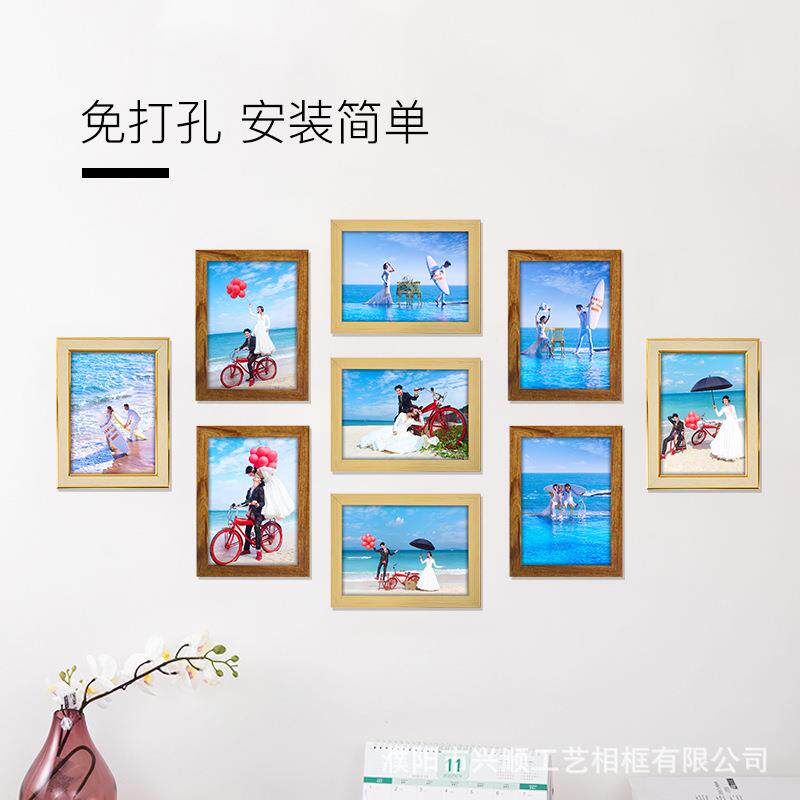 DIY简约照片墙九宫格创意组合相框免打孔挂墙客厅装饰组合相片墙