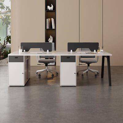 椅职4现员桌办公桌组合简约代2双四6六人员工办公家具工QST位办公