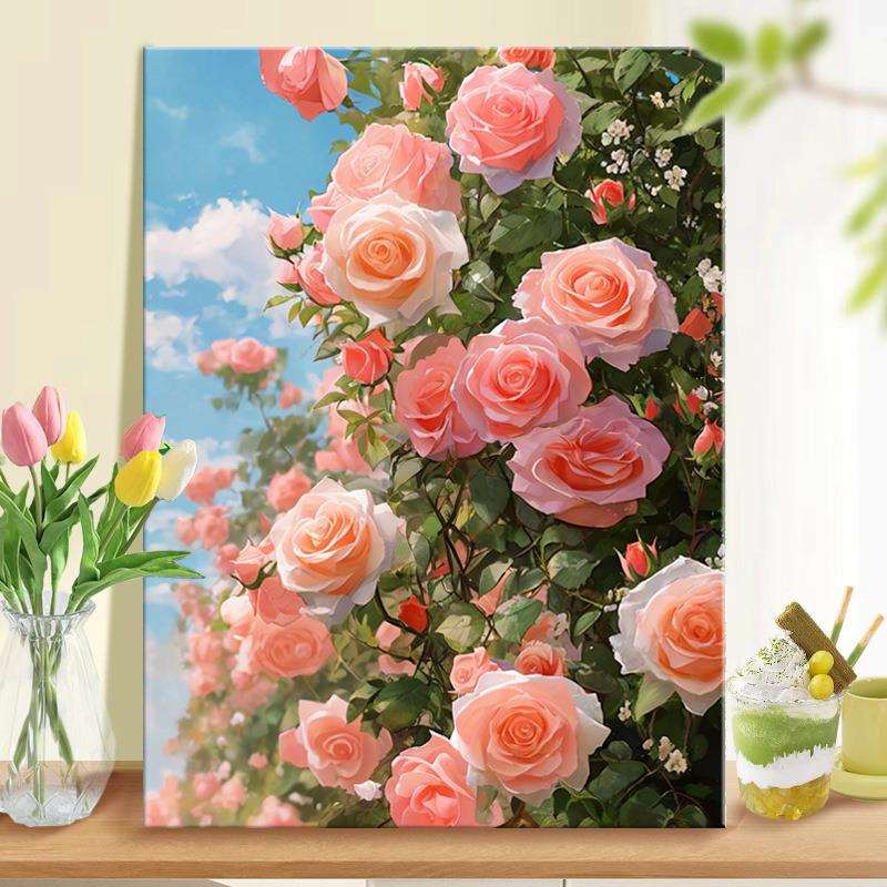 顺丰纯手绘油画玄关墙壁挂画花卉手工2025新款