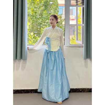 正品朝鲜术族舞蹈裙子表演演服装朝鲜族顶练习舞级蹈艺考试课堂练