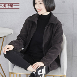 2024春装翻领加绒加厚胖MM中年妈妈长袖外套女装大码上衣外穿