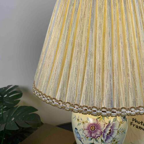 花大陶瓷台新中台灯古典卧室鸟民宿客栈客厅式卧1室书房灯床头台