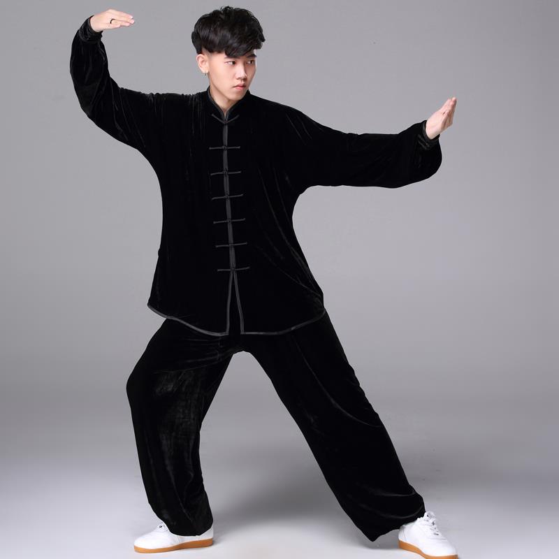 高档金绒太极服秋冬女丝加厚男中老年太极拳装武术服冬服季中国风