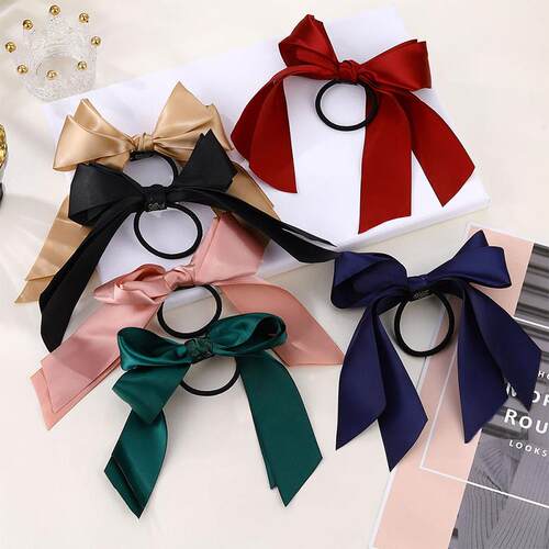 Fashion Korean Bow-Knot Hair Ties Scrunchies Women Girls Ela
