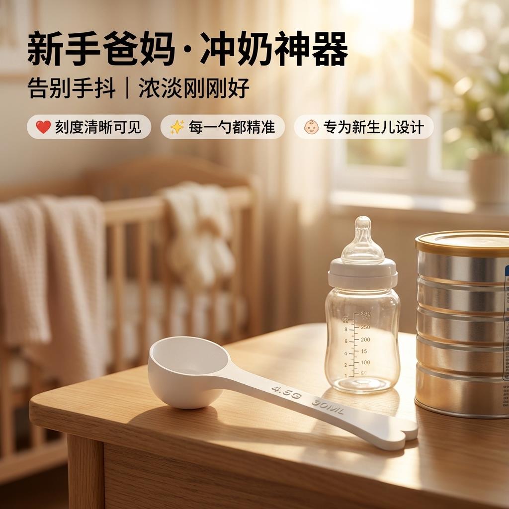 婴儿专用奶粉勺子计定量自带刻度勺30-10毫升1.5克通用宝宝米粉勺