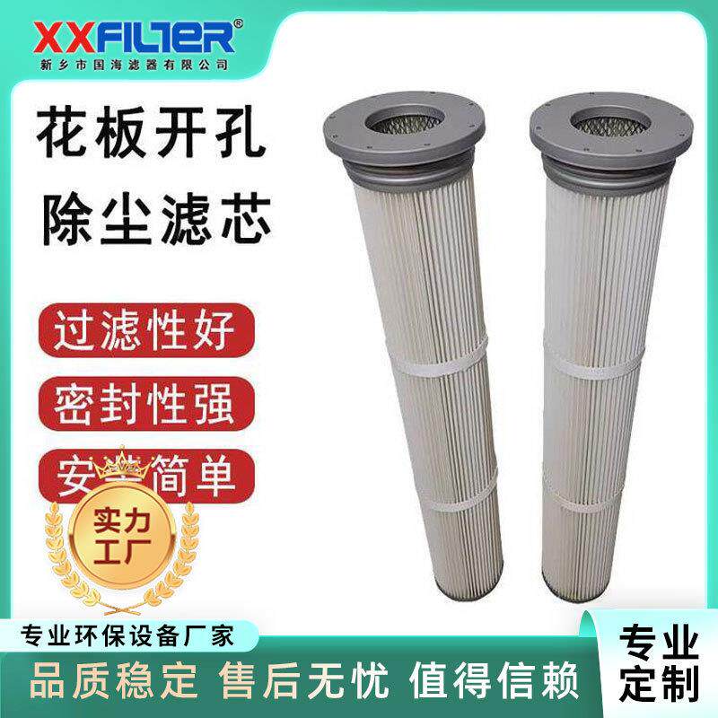 国海进口覆膜聚酯布工业除尘滤芯 钢厂电厂133*2000滤筒防静