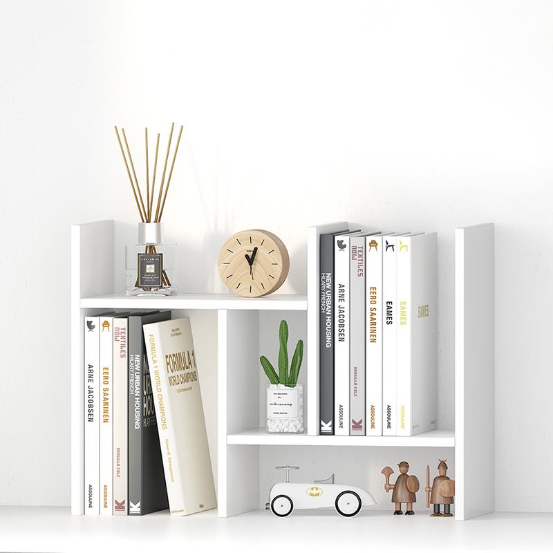 实木桌面书架桌上收纳书桌ins桌面置物架放在床头柜上的架子木架