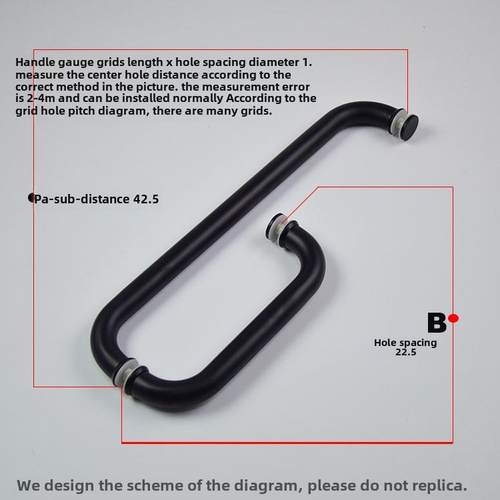 玻璃门把手浴室把手全不锈钢黑色扶手淋浴房l型孔*推拉门