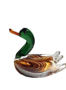 高档琉璃工艺品摆件鸳鸯淄博博山玻璃制品艺术装饰品家居客厅