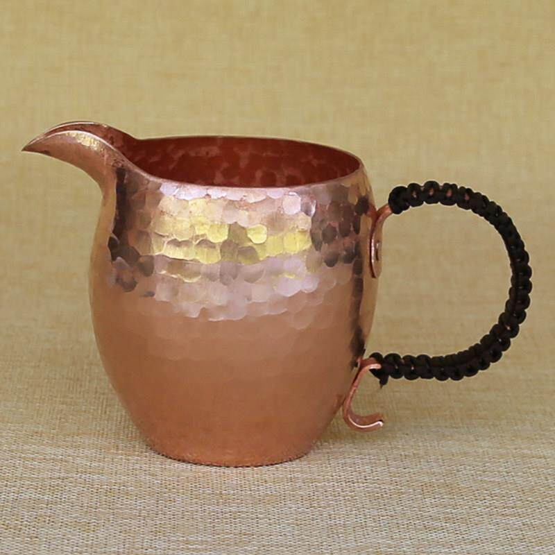 纯手工纯铜紫铜公道杯分茶器铜茶海覆古公道杯铜茶具配件彷古