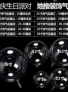 波波球12寸20寸24寸36寸波波球球皮网红透明波波球玫瑰花束波波球