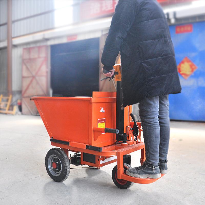 工地拉水泥拉少石子灰斗车 手动翻斗小推车48v三轮斜斗建筑工具车