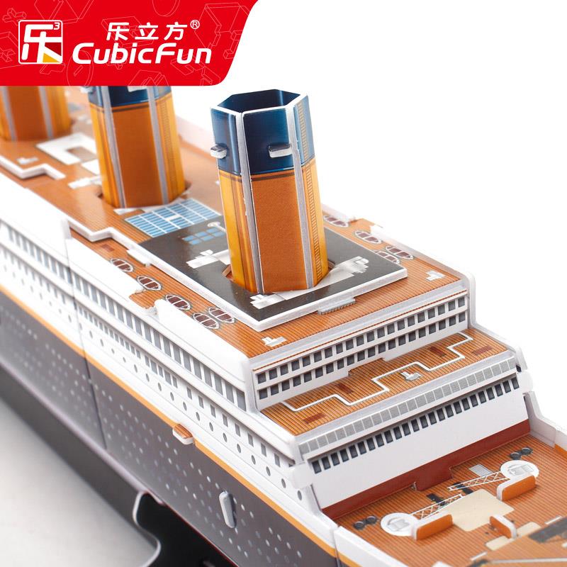 泰坦尼克号模型铁达尼号纸质船模轮船邮轮儿童益智手工拼装玩具