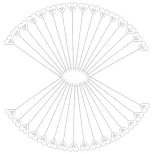 Plastic Heart shaped 100 Card Transparent Flower Holder Pcs