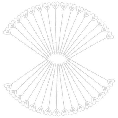 100 Pcs Transparent Plastic Heart-shaped Flower Card Holder