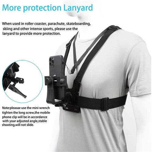 Mobile Phone Chest Mount Harness Strap Holder Cell Phone Cli