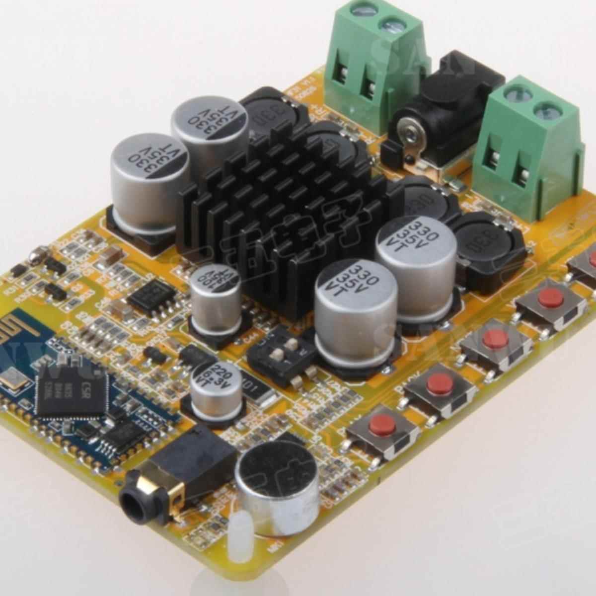 TDA7492 蓝牙4.0功放板 2*50W数字功放双声道 带话筒 CSR8635蓝牙