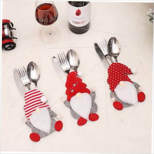 Christmas cartoon faceless doll knife and fork bag刀叉袋