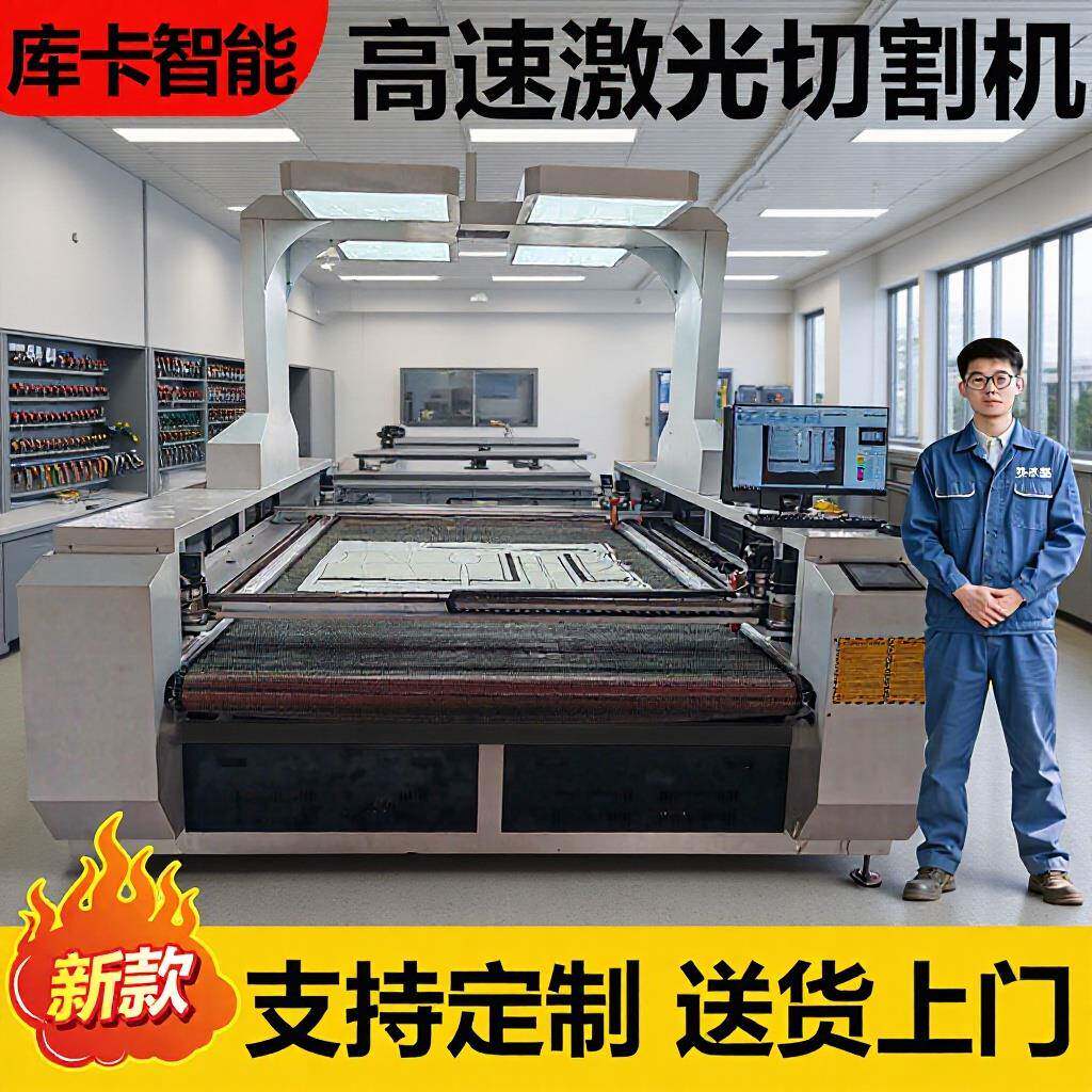 全景摄像激光切割机高速机双梁多头激光切割机蕾丝花边激光切割机