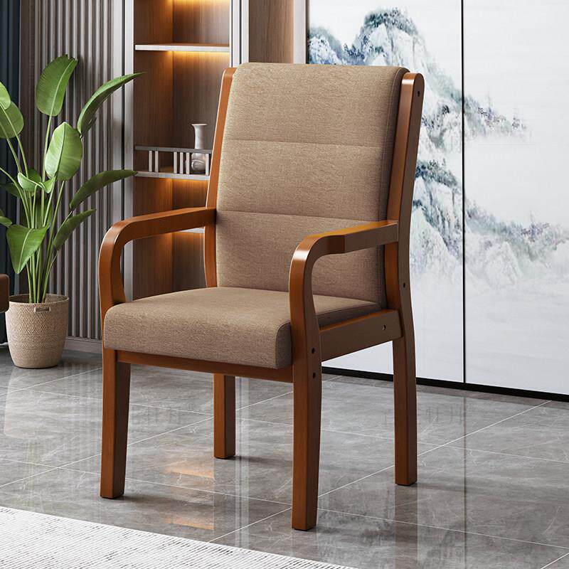 实木培训会议办公椅老人家用麻将椅子高档加厚软包久坐舒适电脑椅