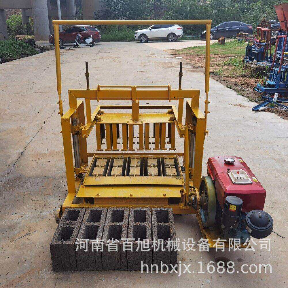出口南非柴油小型3-45手动砌块垫块移动混凝土水泥连锁空心制砖机