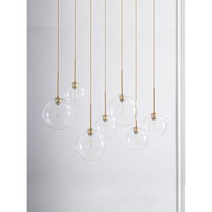 北欧简约玻璃球吊灯灯罩餐厅吧台店铺装饰单头圆形轻奢艺术吊灯