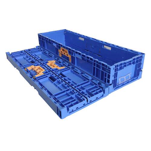 1100*65*210蓝色塑胶折叠箱S08塑料物流零件周转折叠箱S折叠箱
