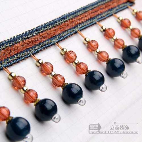 窗帘花边沙发辅料蕾丝流苏配件婚庆装饰衣服吊球手工家具仿玉珠边