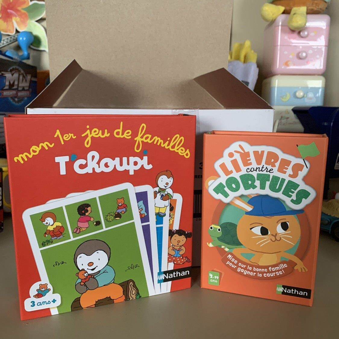 法语正版小企鹅丘比乔比NATHAN儿童动画桌游亲子游戏互动卡片