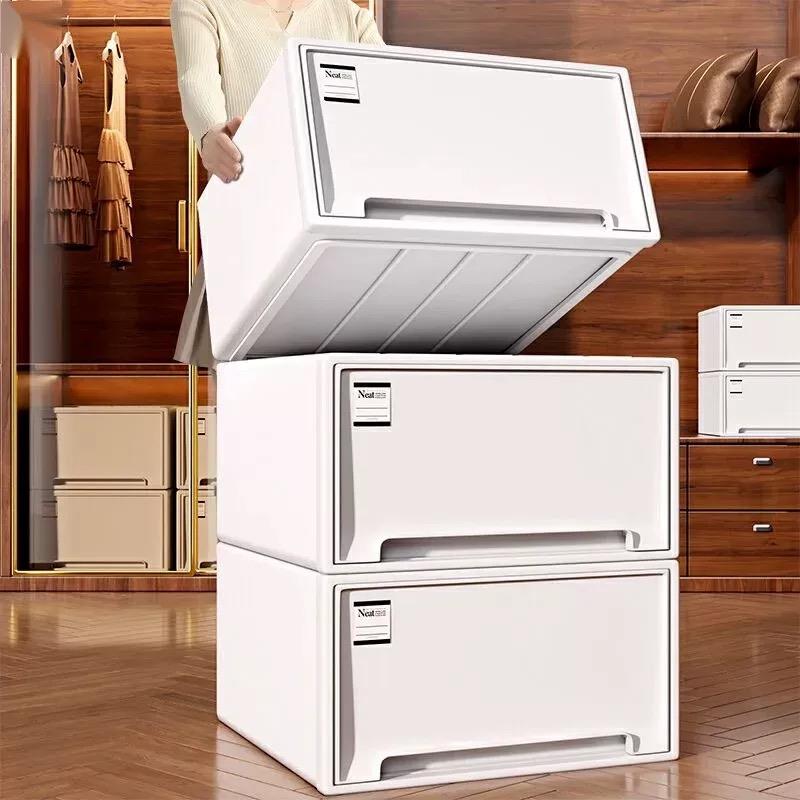 日本进口抽屉式收纳盒家用衣服衣物单位办公书本衣柜塑料储物整理