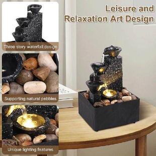 Desktop Tabletop Ornaments Fountain Water Waterfall Decor