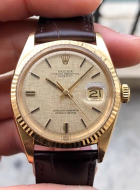 秒拍稀有款全金95新劳力士DD日志1601自动机械男表正品35mm布纹盘