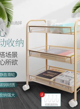 美容小推车多功能置物架落地带轮移动手推工具车纹绣理发店收纳架