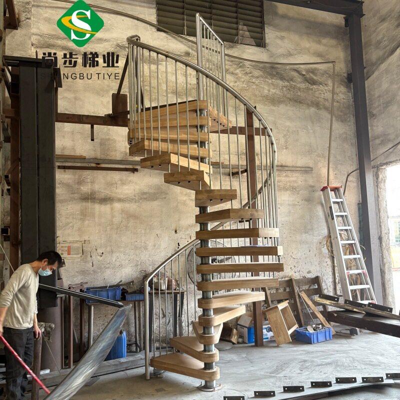 工程定制旋转楼梯不锈钢支撑结构焊接工艺楼梯护栏整体楼梯加工