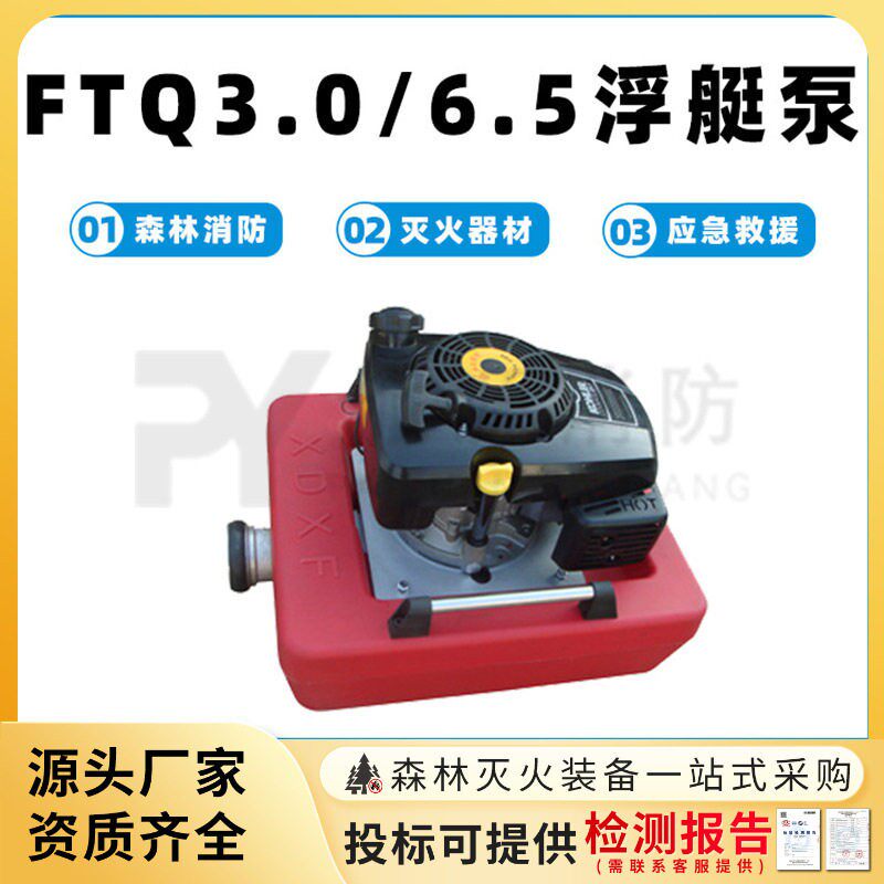 FTQ3.0/6.5浮艇泵应急救援引水泵压扬程成灭火泵风冷四冲程水泵