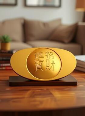 工艺品黄铜金元宝合金元宝办公室居家金属摆件解压手把件铜器实心