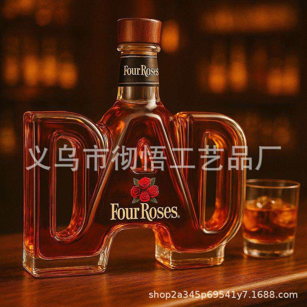 跨境新品DAD Whiskey Bottle爸爸威士忌酒瓶玻璃瓶父亲节