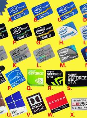 DIY贴纸装饰原装二代三代 2 3代 cpu i3 i5 i7笔记本电脑个性标签