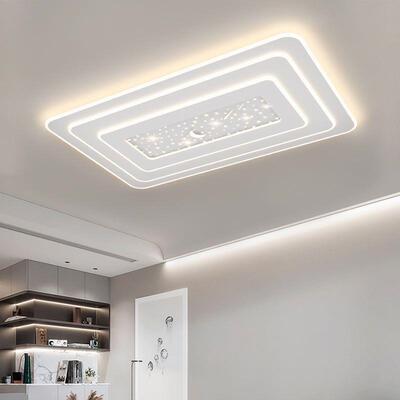 RA97护眼吸顶灯简约现代创意星空奶油主卧灯长方形全屋家装灯