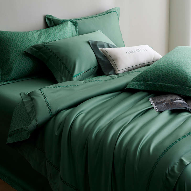 LAFINN高定设计精致都市风S100埃及长绒棉超柔亲肤裸睡刺绣四件套