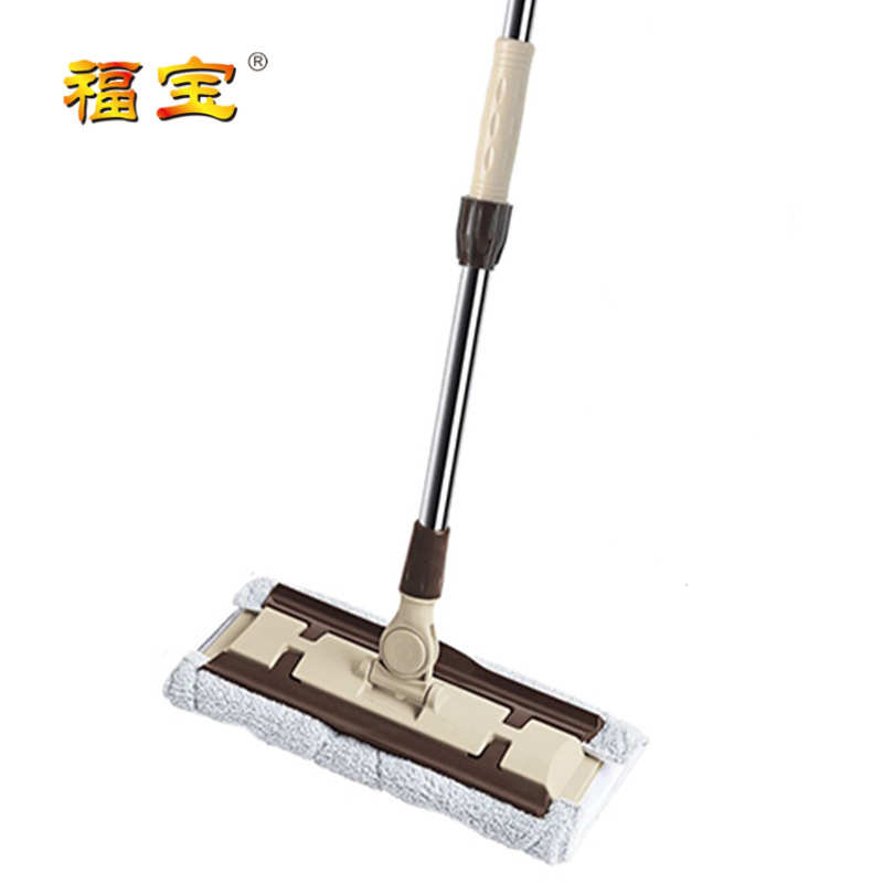 家用可伸缩不锈钢细纤维棉纱拖把干湿两用平板拖把长柄懒人拖把