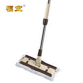 拖把纤维可棉纱拖把家用两用细伸缩不锈钢拖把长柄干湿懒人平板