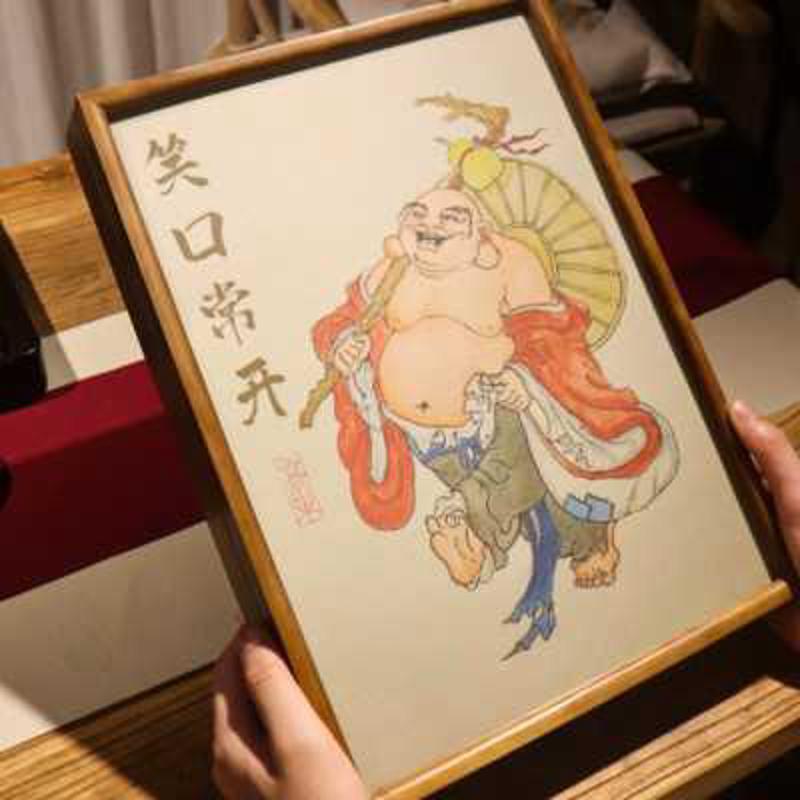 一点心意笑口常开茶叶礼盒实木盒子高端大气送朋友贴心创意礼物