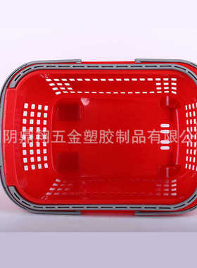 便利店33L塑料四轮拉杆购物篮  超市拉杆带轮手提篮 手推篮车包邮