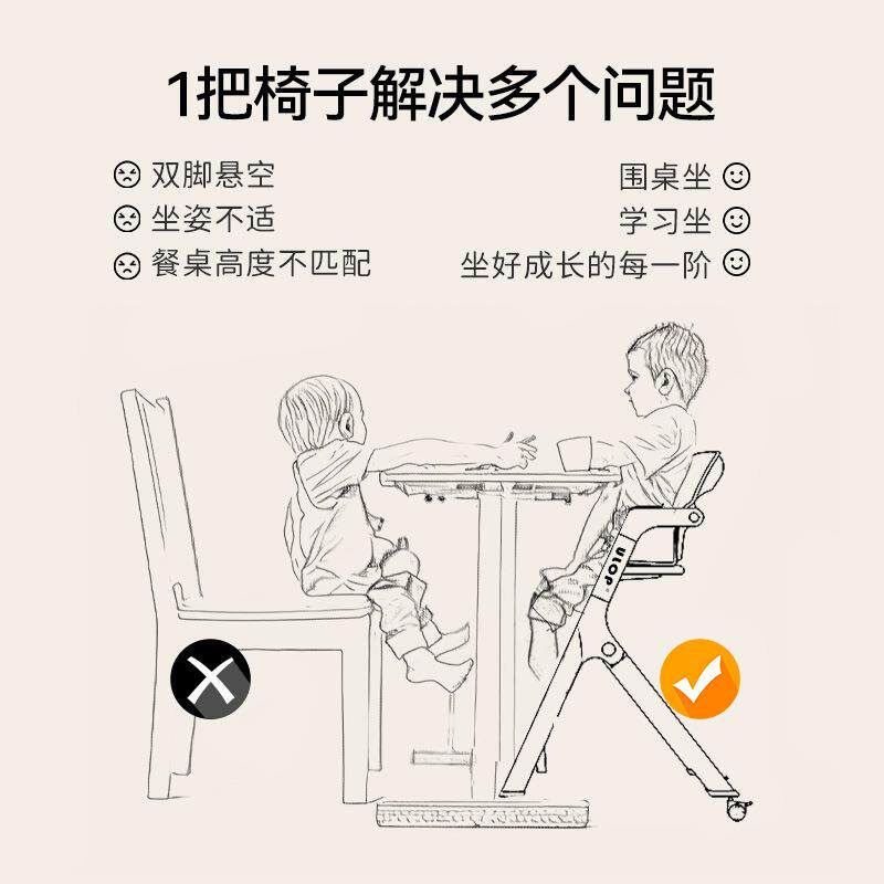 645优乐博宝宝餐多功桌能可调节餐椅家椅用婴儿桌吃饭儿童成长餐